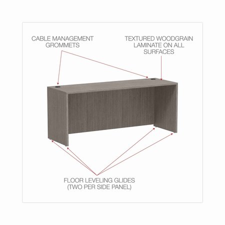 Alera Alera Valencia Series Credenza Shell, 70.88w x 23.63d x 29.5h, Gray ALEVA257224GY